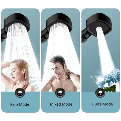High Pressure Shower Head Water Saving 3-Modes Shower Heads Adjustable Water Massage Sprayer Home Bathroom Accessories