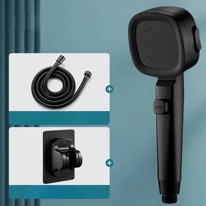 High Pressure Shower Head Water Saving 3-Modes Shower Heads Adjustable Water Massage Sprayer Home Bathroom Accessories